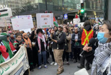 احتجاج طلابي مؤيد لغزة في تورونتو بكندا