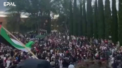 Pro-Gaza student protests at Bernardo University, Madrid