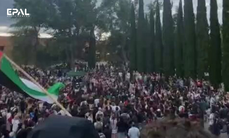 Pro-Gaza student protests at Bernardo University, Madrid