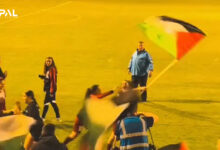 رفع العلم الفلسطيني في ملعب ايرلندا