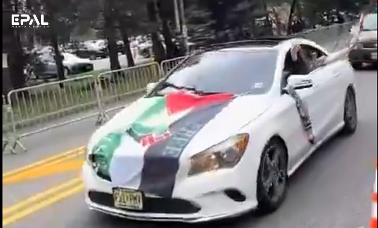 مسيرة سيارات مؤيدة لغزة في نيوجيرسي