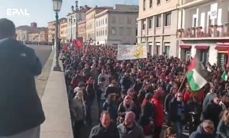مسيرة مؤيدة لغزة في إيطاليا