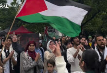 مسيرة مناصرة لغزة في جامعة فرانكفورت