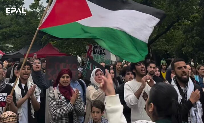 مسيرة مناصرة لغزة في جامعة فرانكفورت