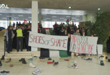 وقفة احتجاجية طلابية مؤيدة لغزة في جامعة غنت ببلجيكا