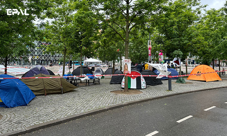 بدء الاعتصام المفتوح أمام مبنى بلدية كوبنهاغن احتجاجًا على الحرب في غزة