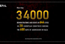 34,000 demonstrations and events in 644 cities across 20 European countries during the 600 days