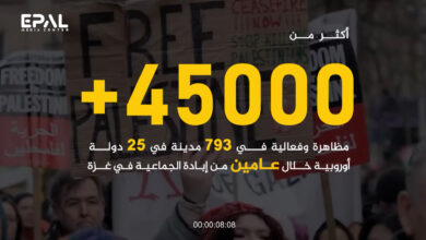 أكثر من 45 ألف فعالية تضامنية مع غزة في 793 مدينة عبر 25 دولة خلال عامين من الإبادة الجماعية