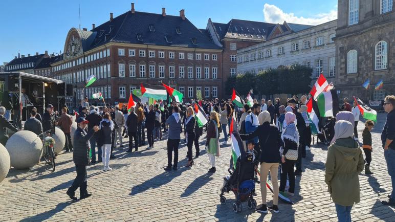 المؤسسات الفلسطينية والدنماركية تقيم اعتصاما أمام البرلمان الدنماركي للتضامن مع الأسرى الفلسطينيين